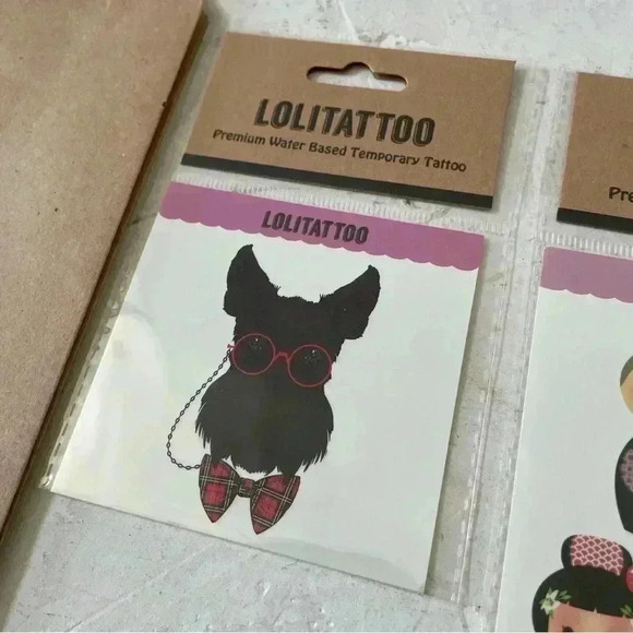 Temporary Tattoos Japanese Kokeshi Dolls and Schnauzer Dog Bundle - NEW - Picture 9 of 9